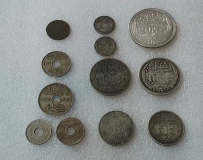 瓶子🏺第62期拍卖会 - 英属埃及1917年12枚套（7枚银币）