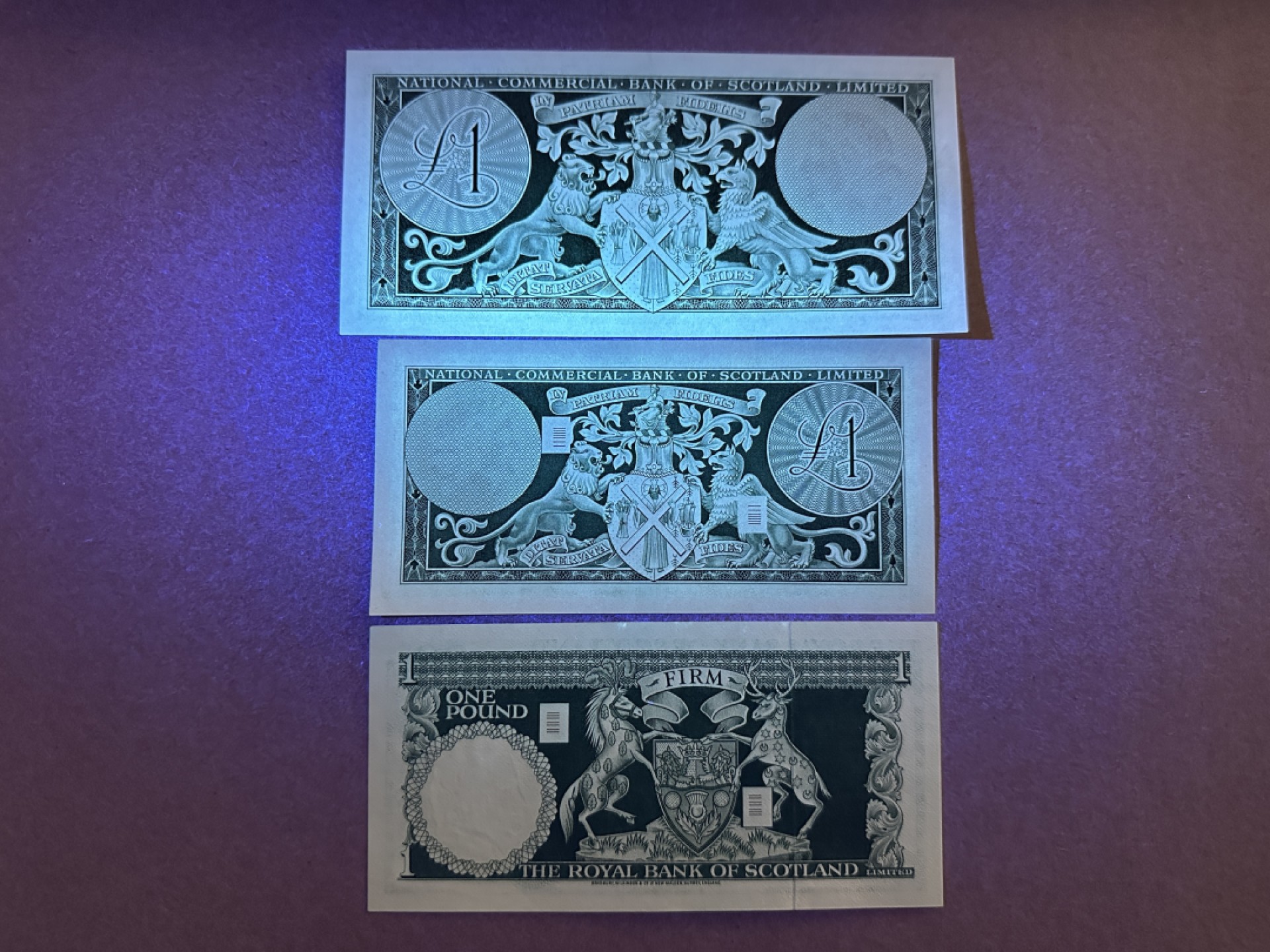 《张总收藏》77期——欧洲精品&女王钞 苏格兰1镑3张 UNC 佛斯桥1镑不同年份不同版本3张 1964、1968、1969年