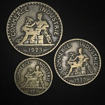 法国商务部1923年50分1法郎2法郎