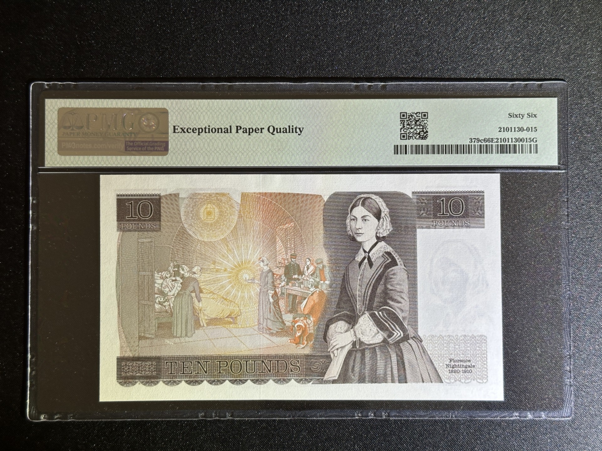 《张总收藏》77期——欧洲精品&女王钞 英格兰10镑 PMG66E D序列女王钞 P-379c 无47