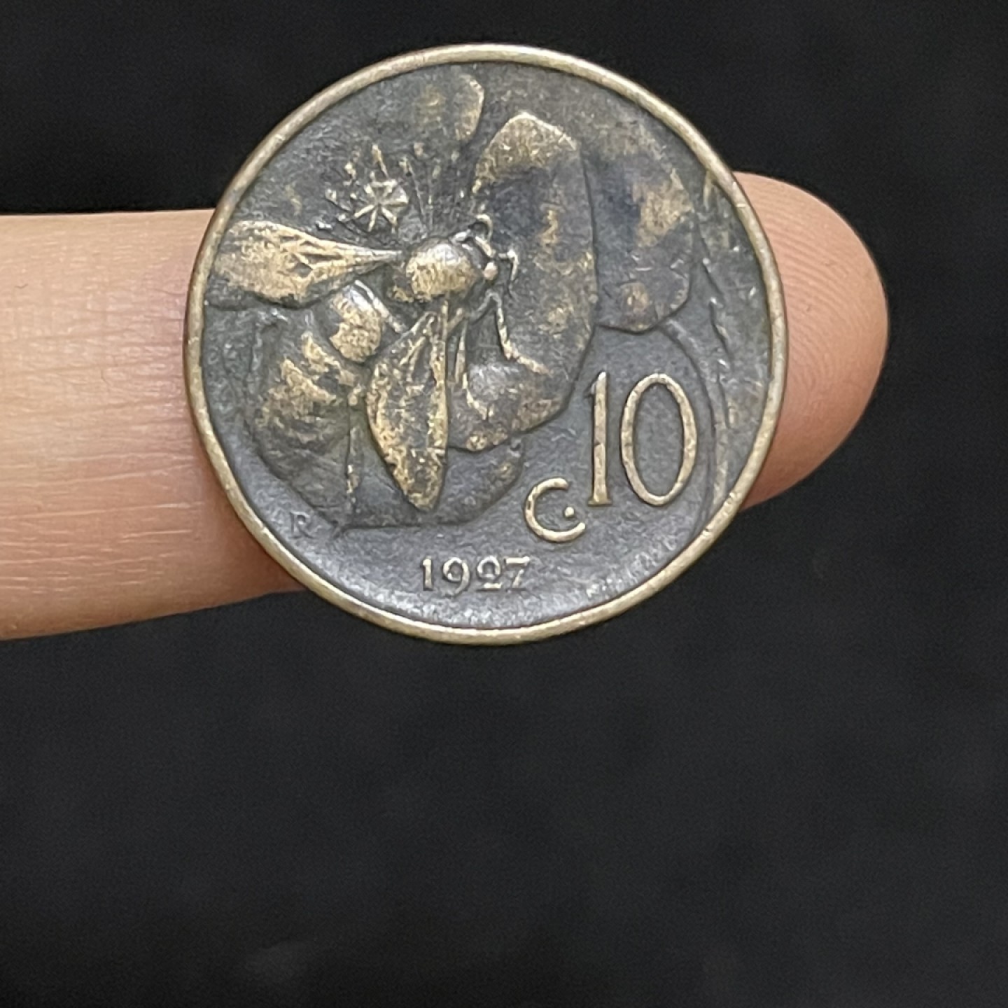 外国硬币0元起拍（12） 1927年意大利伊曼纽尔三世小蜜蜂10分铜币