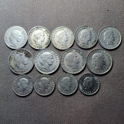 第二十三期 十月第4拍 - 10.4.2瑞士生丁，早期早年份一组，1884到1959年