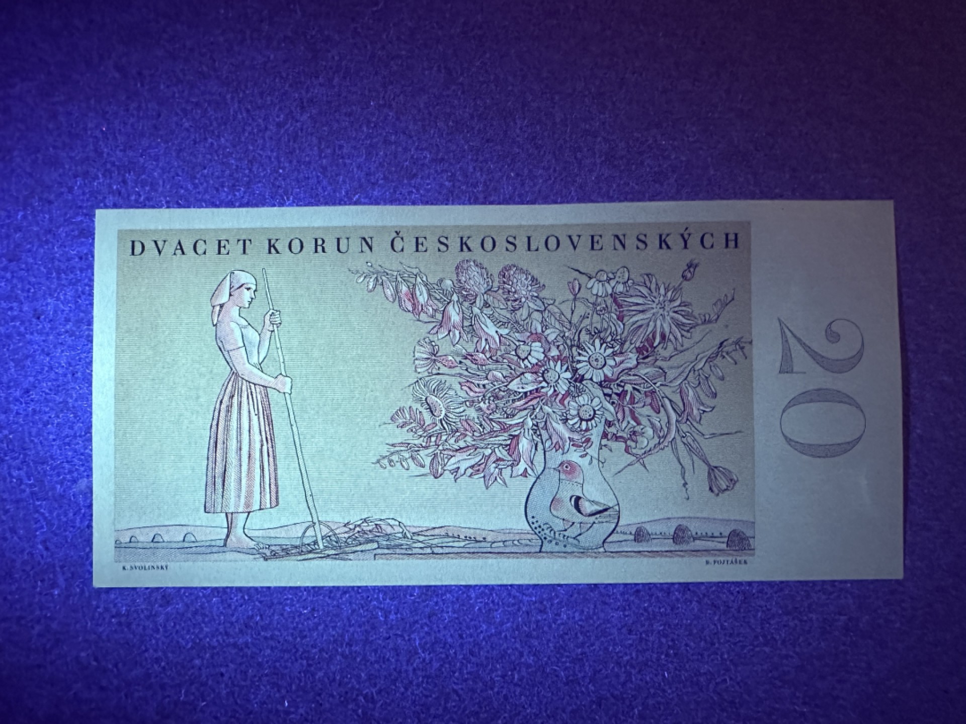 《张总收藏》77期——欧洲精品&女王钞 捷克斯洛伐克20克朗 UNC 1949年 花环少女