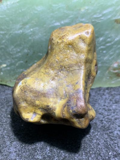 放福利！精美天然黄金草花纹阿拉善玛瑙原石一颗， - 放福利！精美天然黄金草花纹阿拉善玛瑙原石一颗，