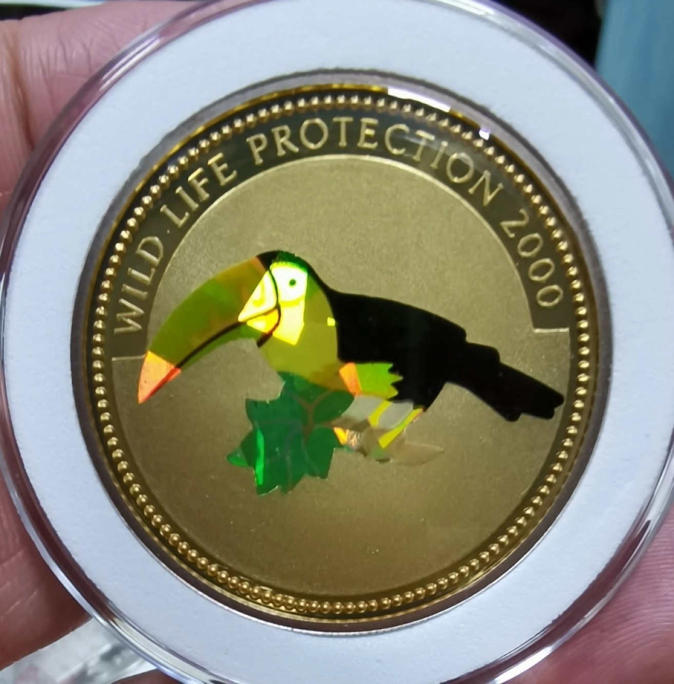 北京马甸外国币专卖微拍第八十七期，外国金银币专场，陆续上新，欢迎关注 2000年刚果发行梭镜焕彩鹦鹉精制银币，重量25.45克成色925