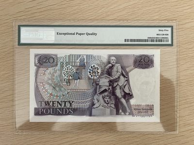 英国D序列20镑 女王水印 PMG65EPQ