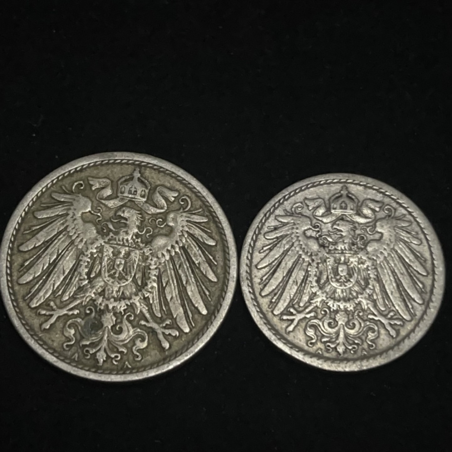 外国硬币0元起拍（11） 1907年德国5，10芬妮