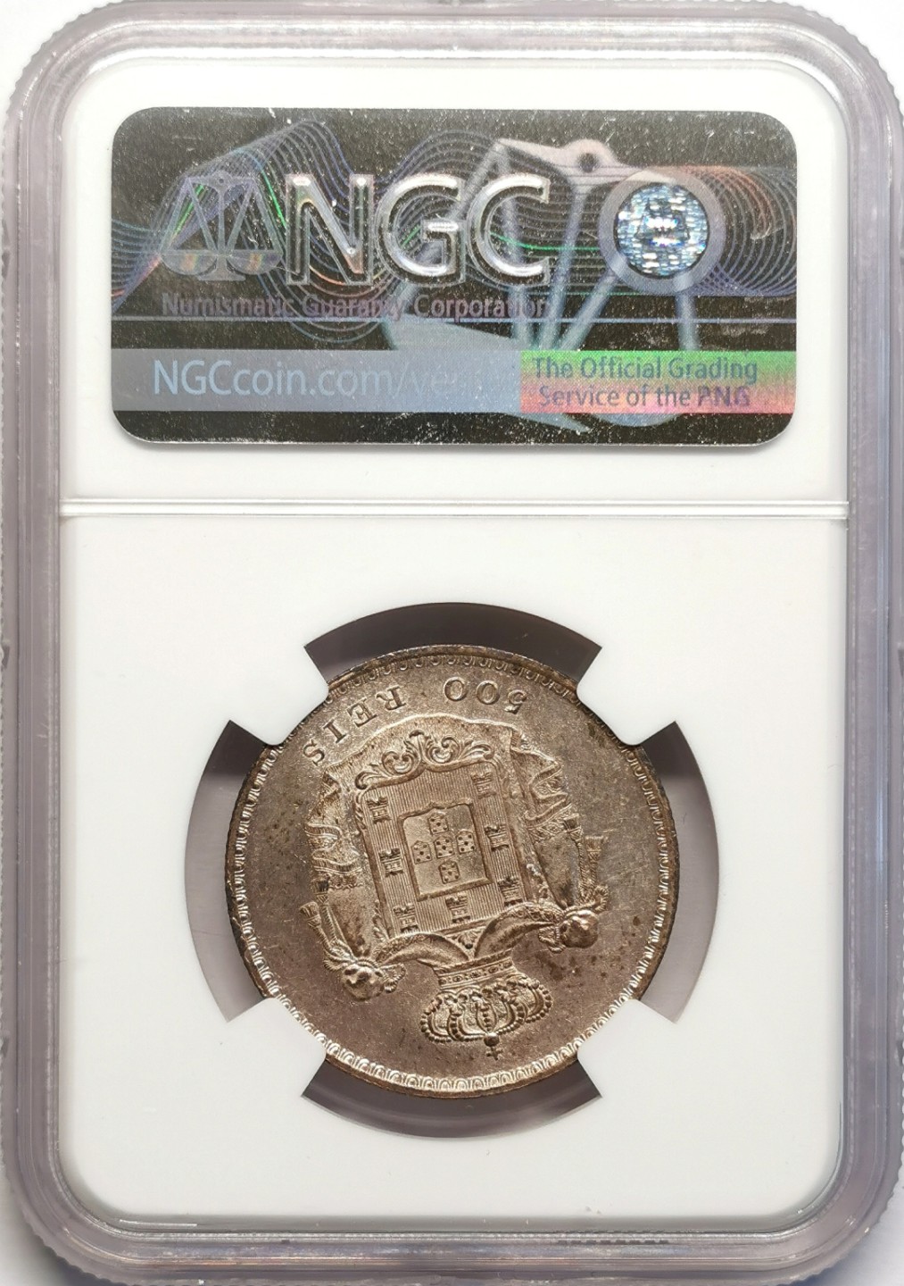 凡希社世界钱币微拍第二百十六期 1856葡萄牙佩德罗五世500R银币NGC-MS62