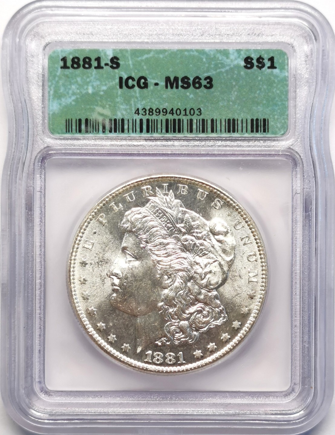 凡希社世界钱币微拍第二百十六期 1881S美国摩根Dollar大银ICG-MS63