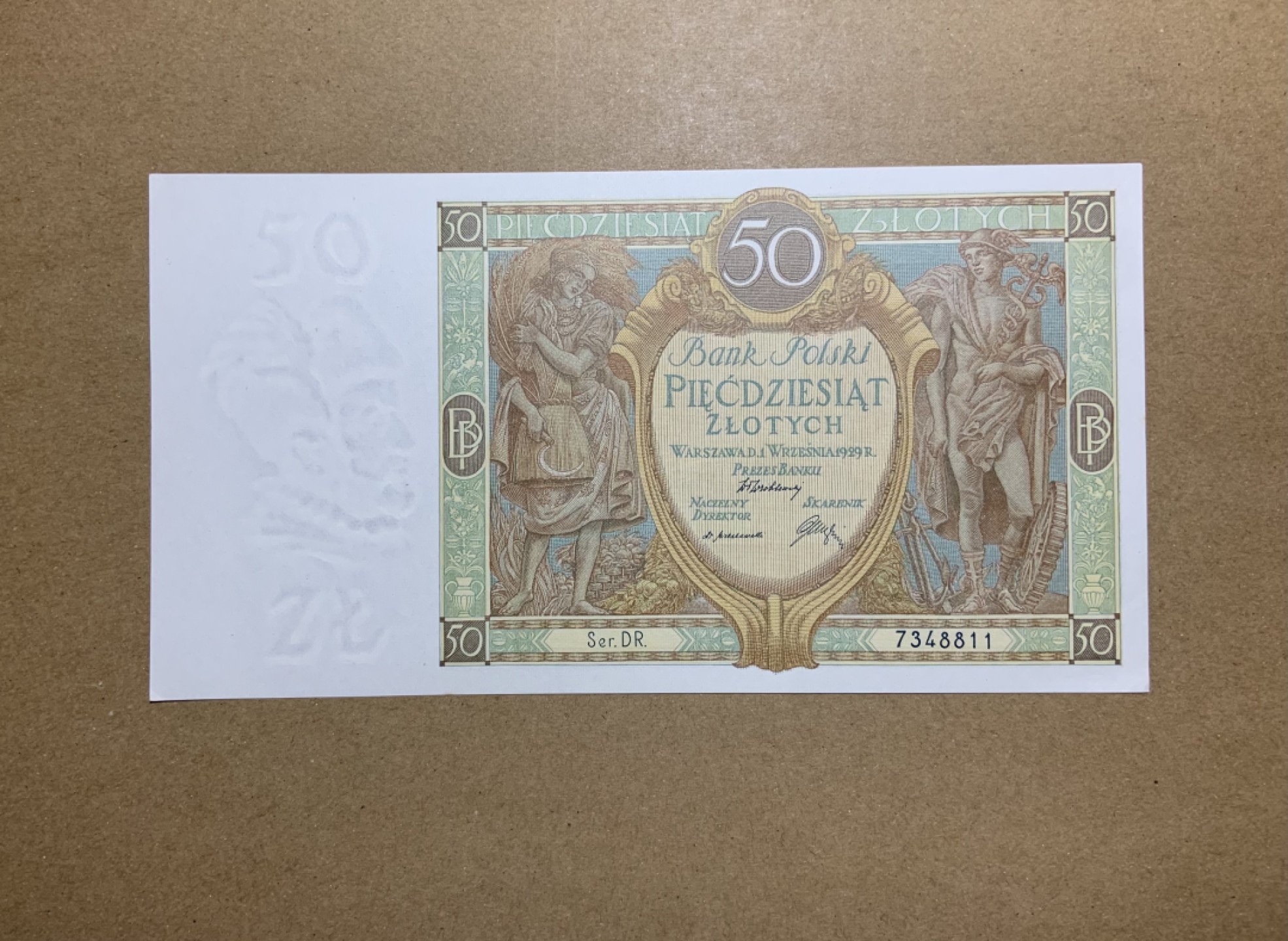 收藏联盟Quantum Auction 第200期拍卖  波兰1929年50兹罗提 品相全新UNC 