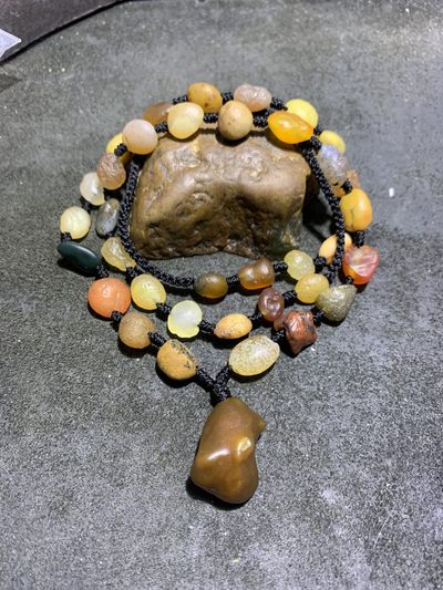 精美天然阿拉善彩珠玛瑙项链一条 - 精美天然阿拉善彩珠玛瑙项链一条