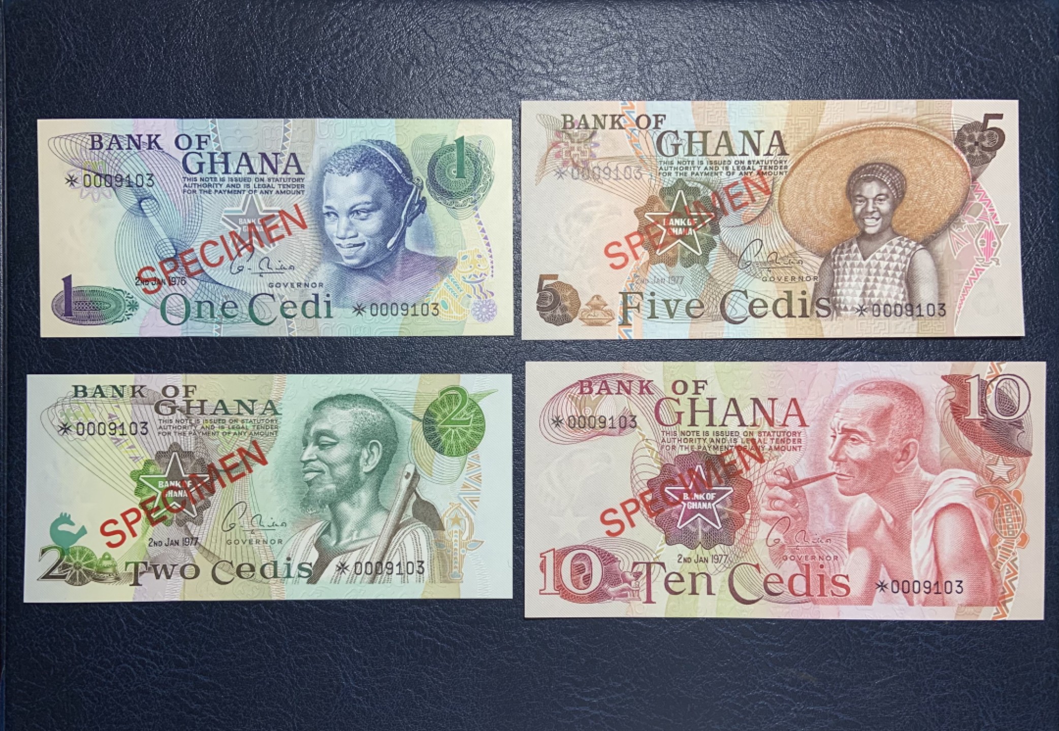 收藏联盟Quantum Auction 第200期拍卖  加纳1977年1-10塞地同号纪念册 品相全新UNC 带官方原装纪念册 收藏专用 限量发行