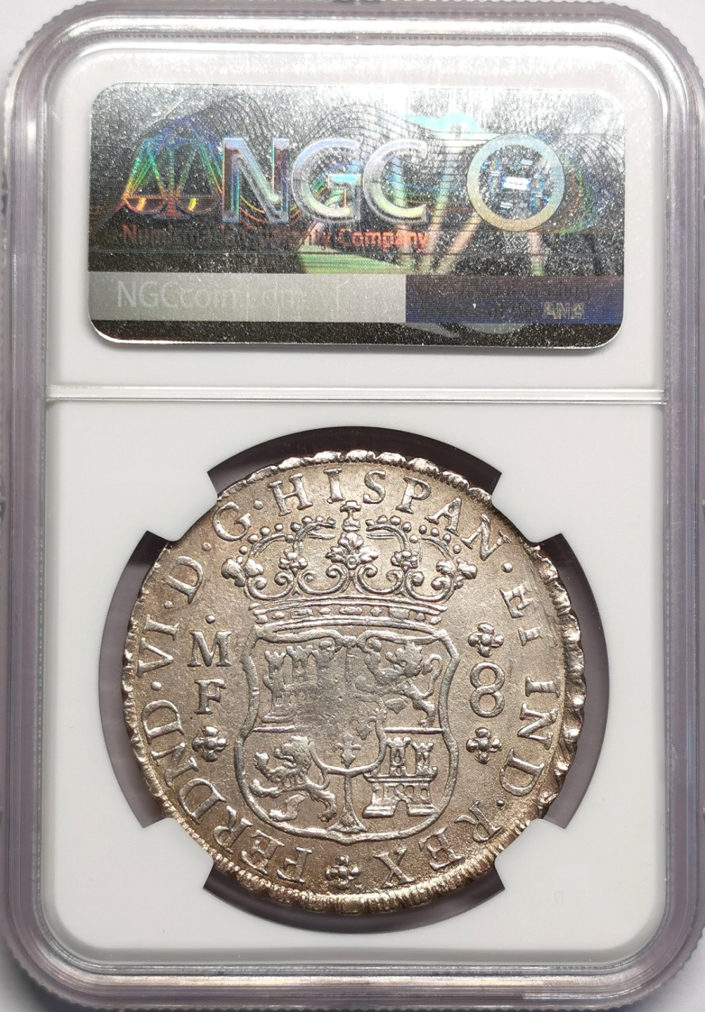 凡希社世界钱币微拍第二百十六期 荐！1752墨西哥斐迪南六世地球双柱NGC-MS61粉光淡彩收藏级！