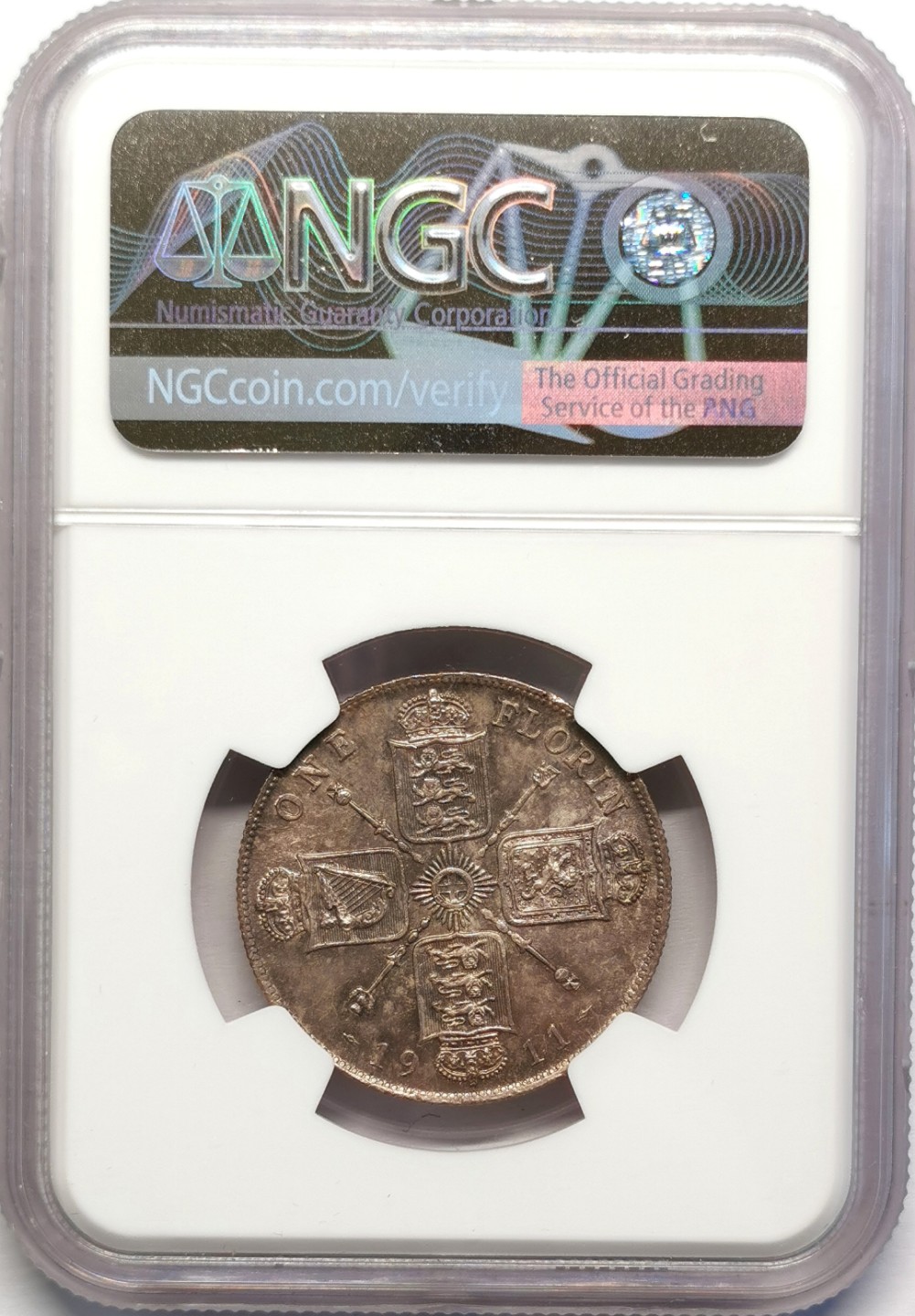 凡希社世界钱币微拍第二百十六期 1911英国乔五佛罗林NGC-MS63