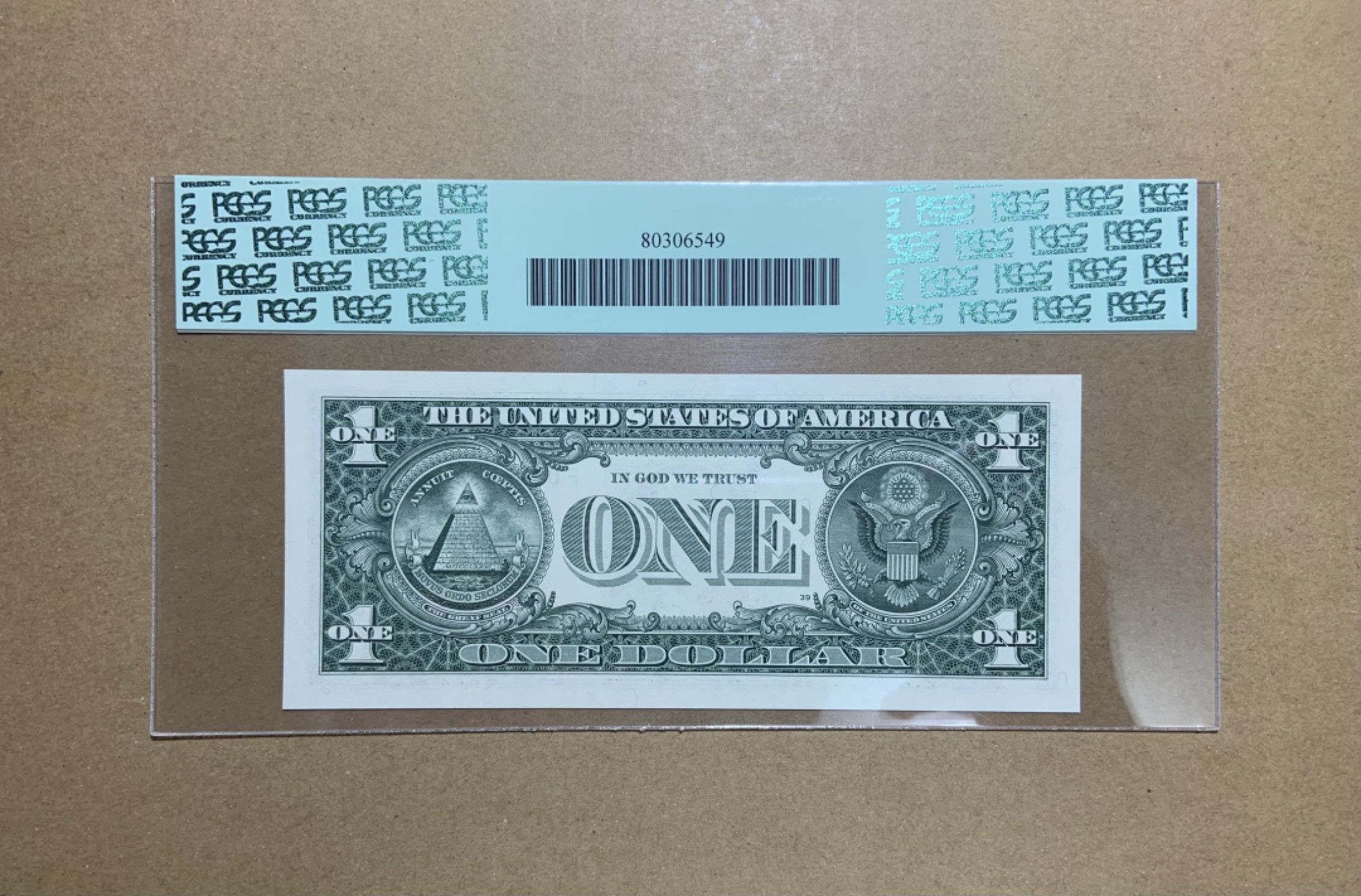 收藏联盟Quantum Auction 第200期拍卖  美国2001年联邦储备券1美元 星补号 PCGS67