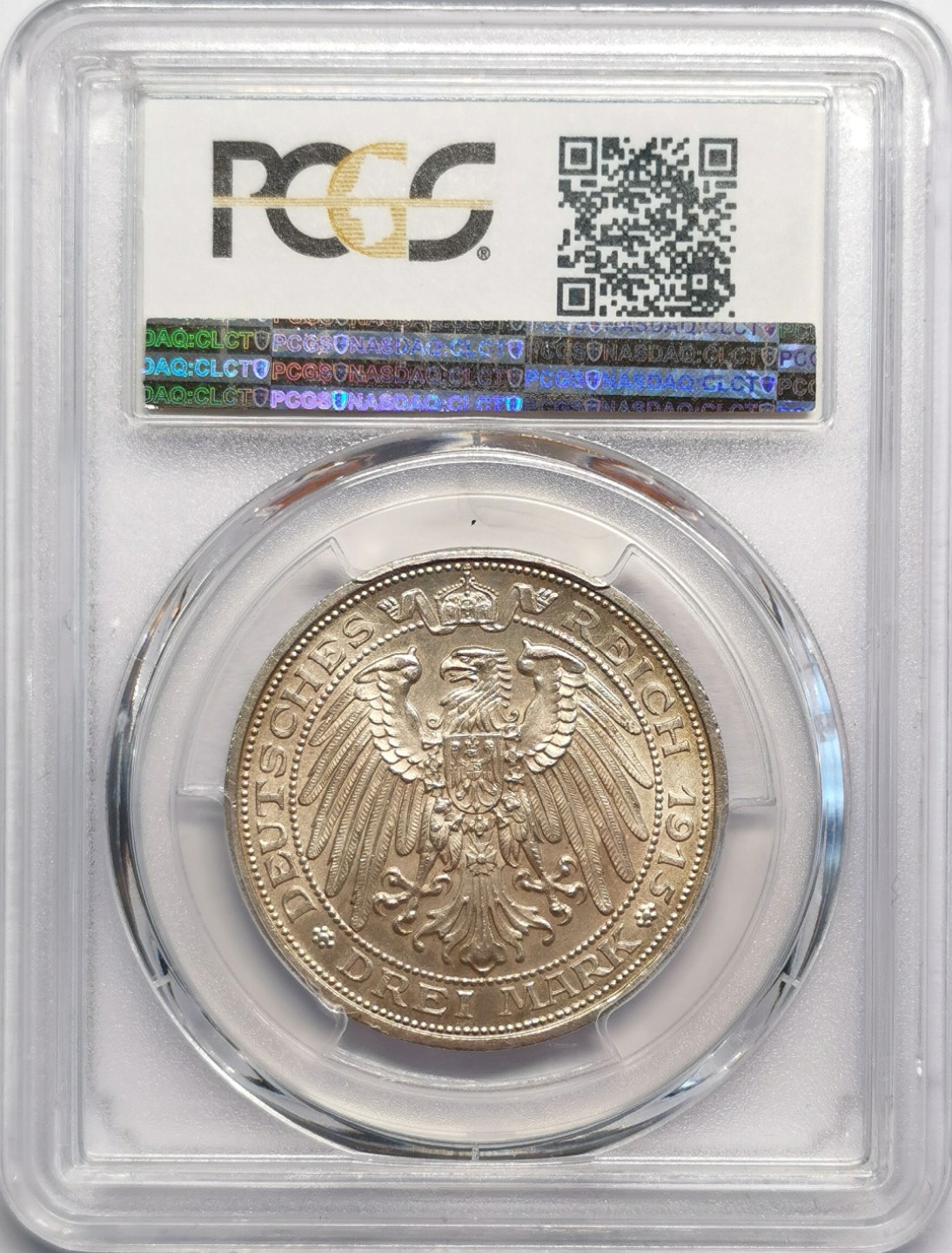 凡希社世界钱币微拍第二百十六期 稀！1915普鲁士曼斯菲尔德屠龙3马克PCGS-MS66淡金彩！