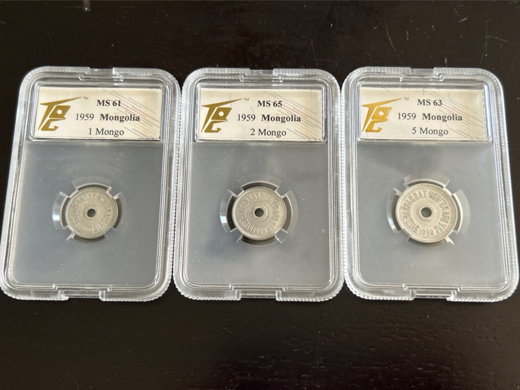 收藏联盟Quantum Auction 第201期拍卖 硬币场 1959年蒙古 流通套币 一套6枚大全 中国代造 TQG评级