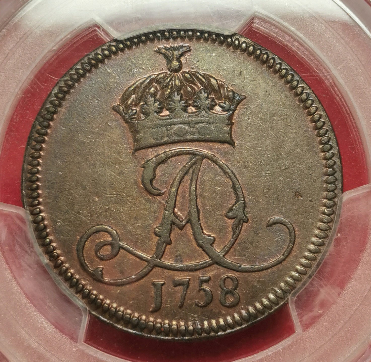 凡希社世界钱币微拍第二百十六期 1758马恩岛1/2便士PCGS-AU55罕见！