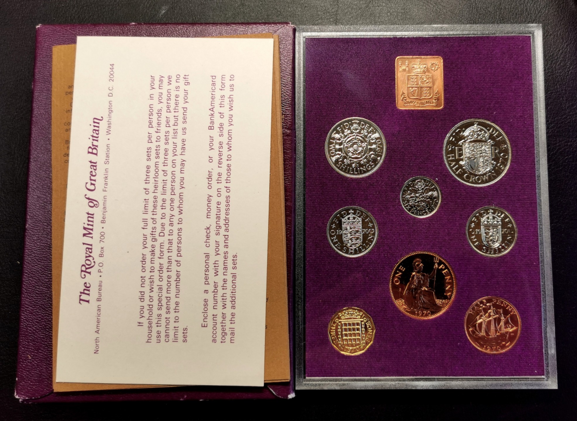 凡希社世界钱币微拍第二百十六期 1970英国精铸PS原厂包装