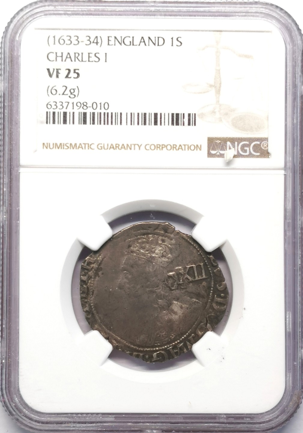 凡希社世界钱币微拍第二百十六期 1633-34英国查理一世先令银币NGC-VF25