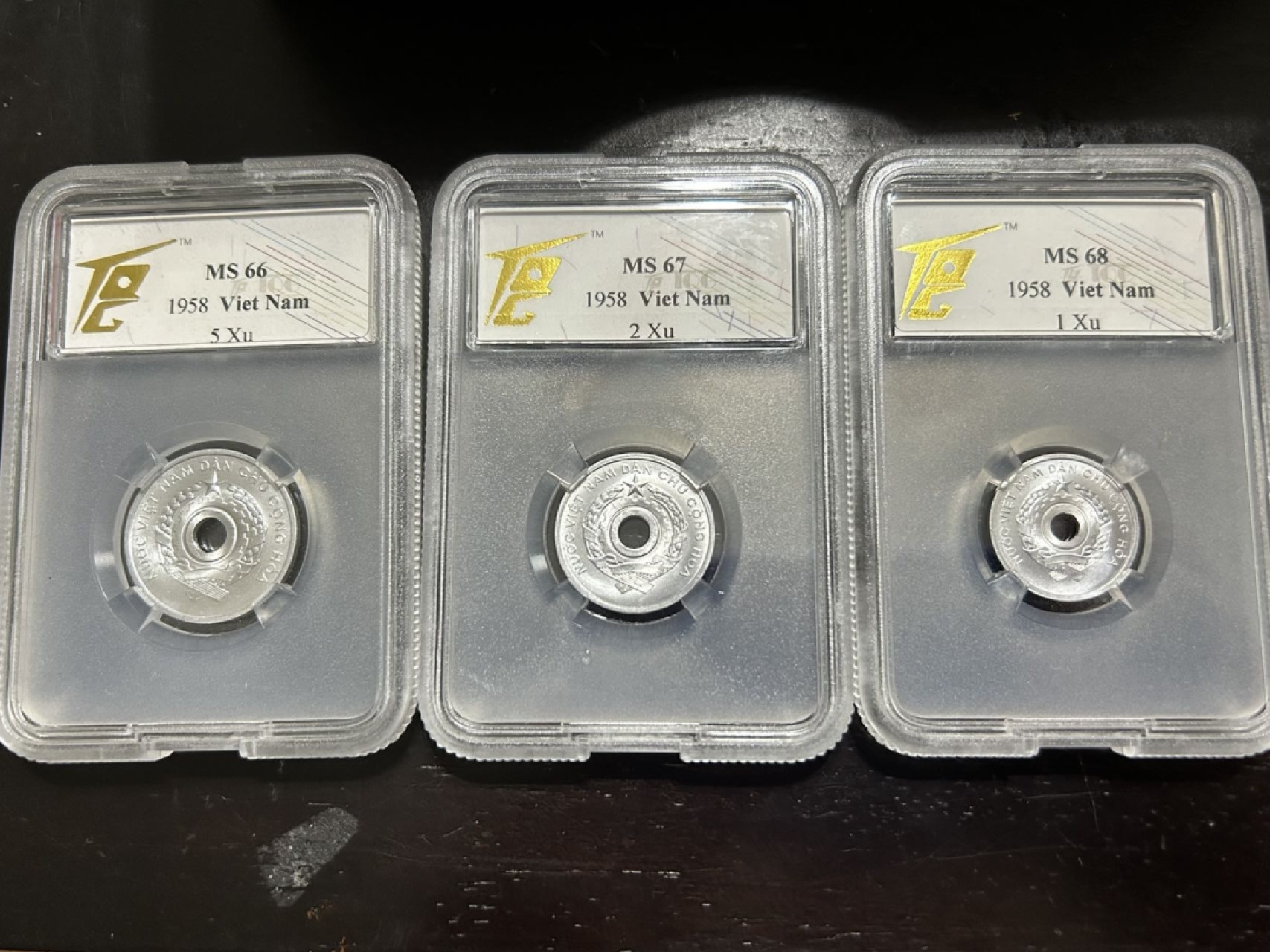 收藏联盟Quantum Auction 第201期拍卖 硬币场 1958年越南套币 中国代造 TQG评级