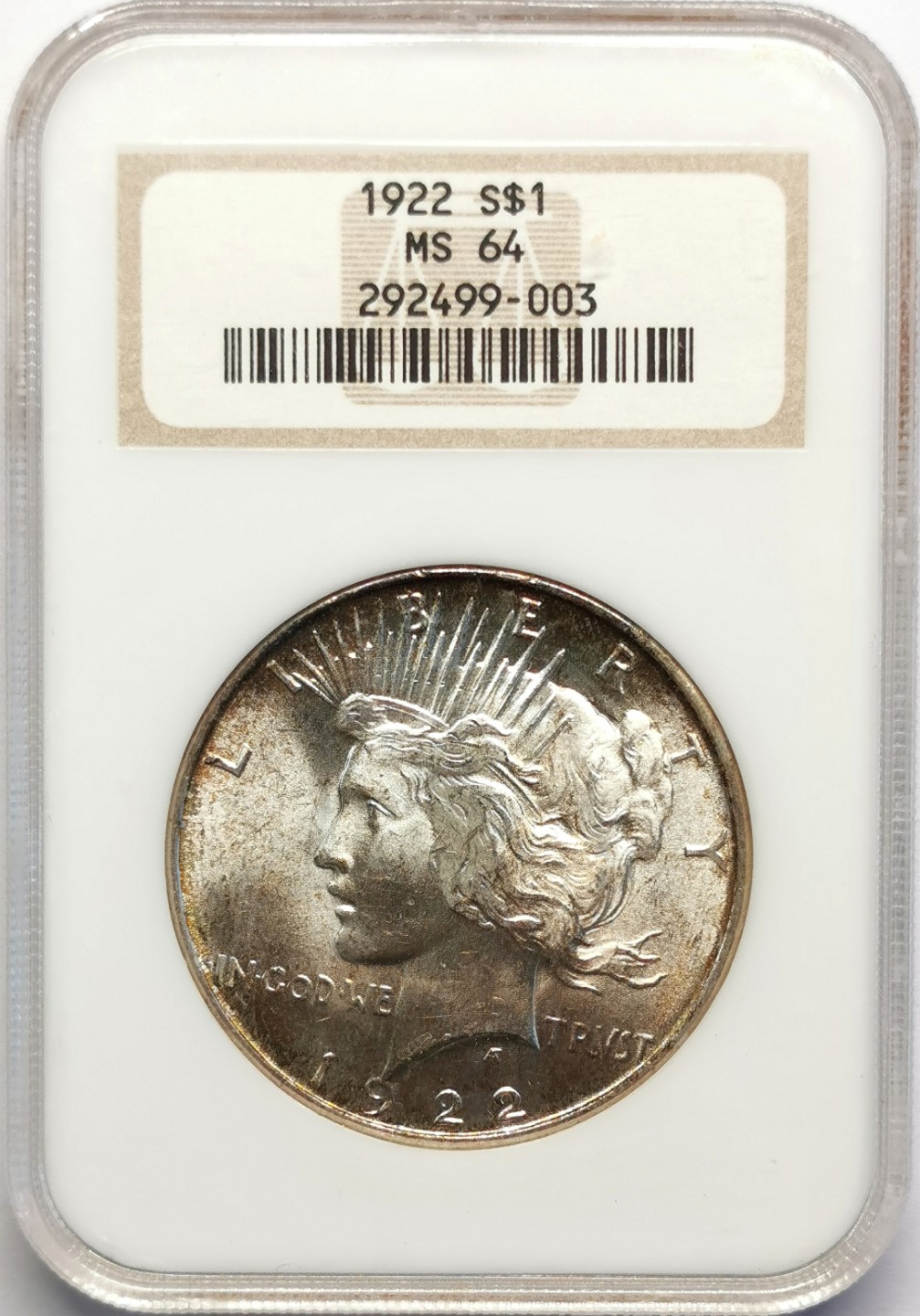 凡希社世界钱币微拍第二百十六期 1922美国和平dollar大银NGC-MS64