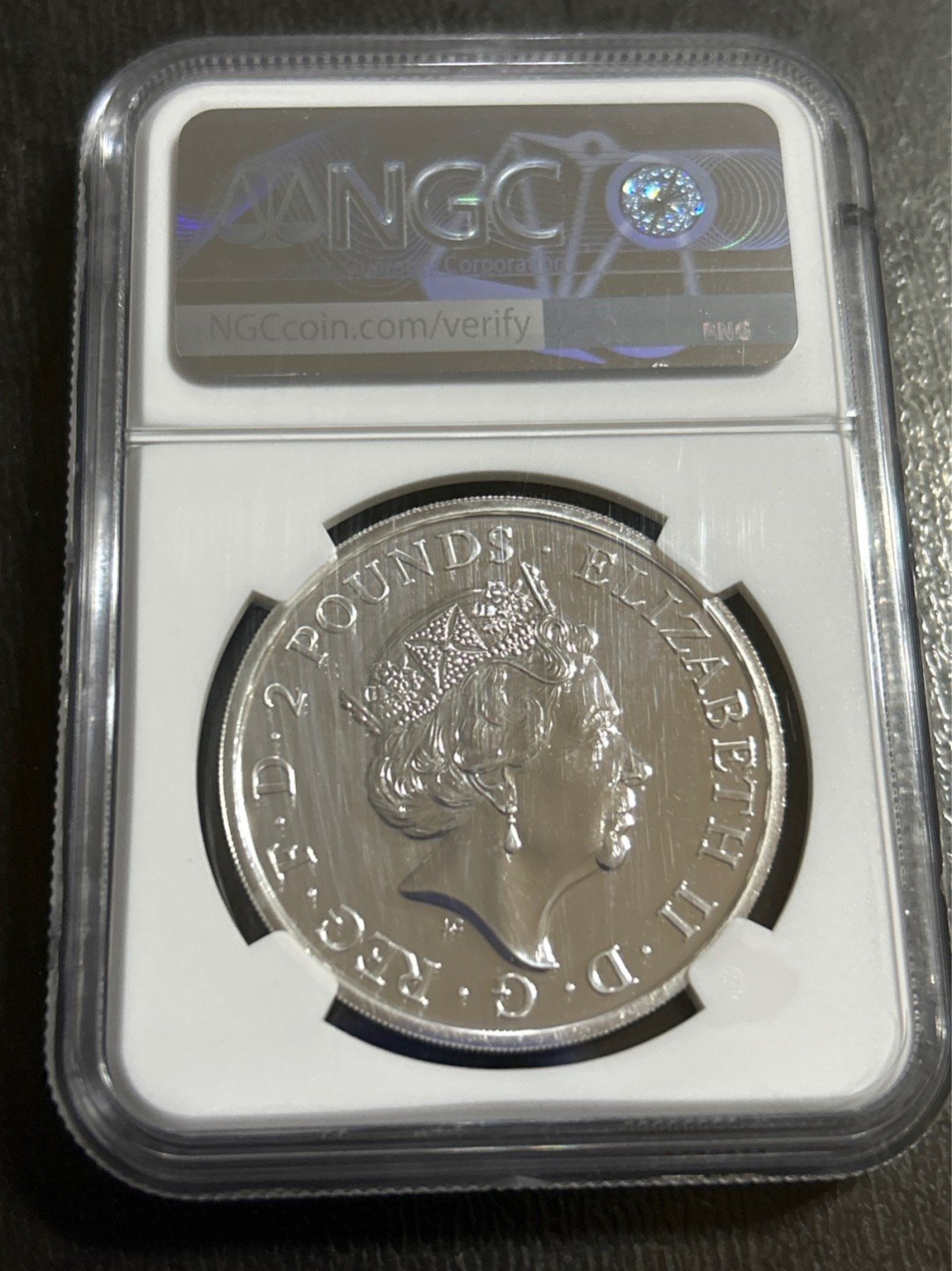 收藏联盟Quantum Auction 第201期拍卖 硬币场 2021年英国大不列颠女神2镑银币  NGC MS67