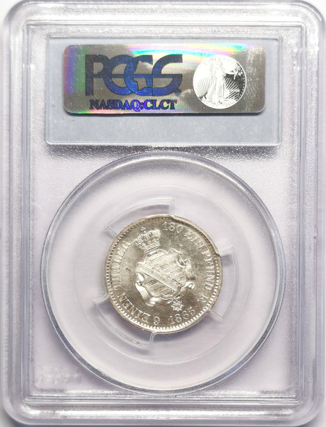 凡希社世界钱币微拍第二百十六期 1865萨克森1/6泰勒PCGS-MS64原银光品！