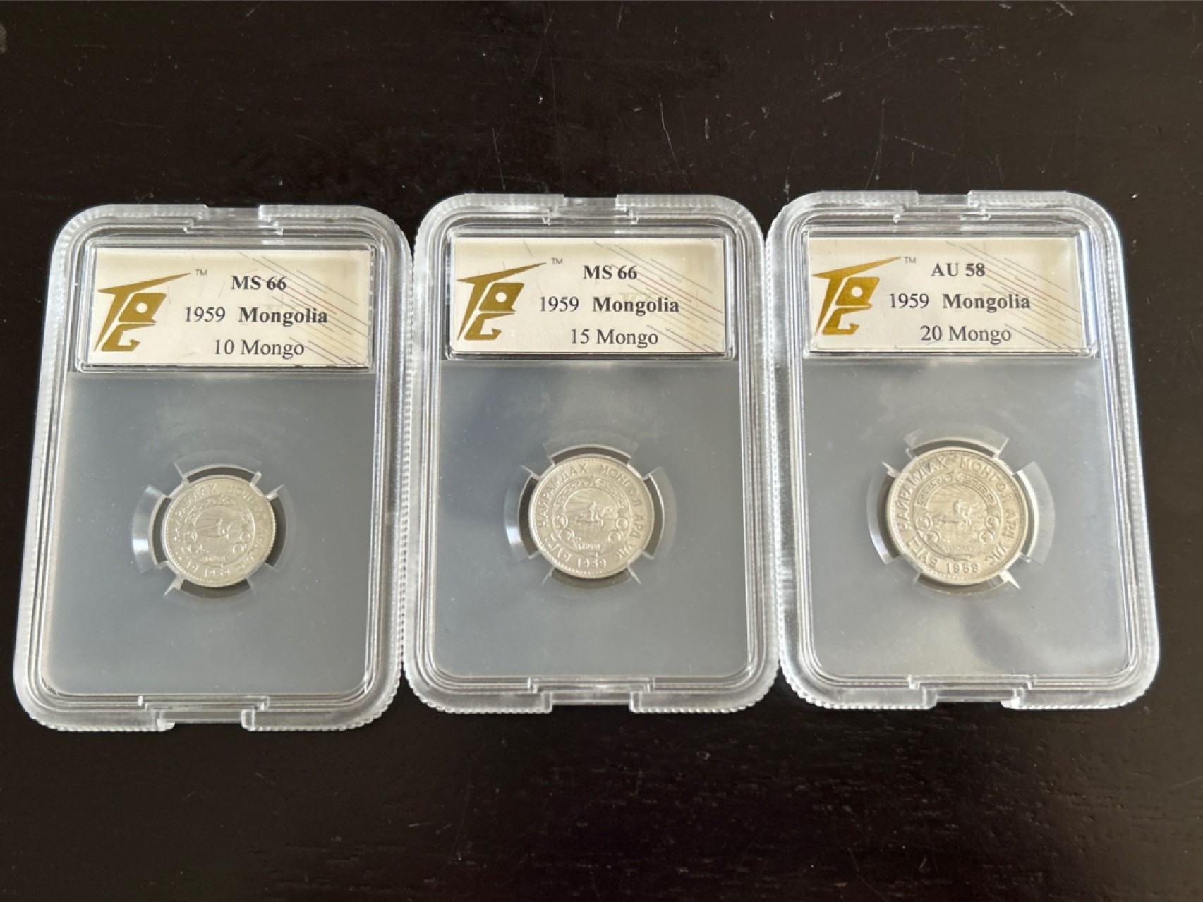 收藏联盟Quantum Auction 第201期拍卖 硬币场 1959年蒙古 流通套币 一套6枚大全 中国代造 TQG评级