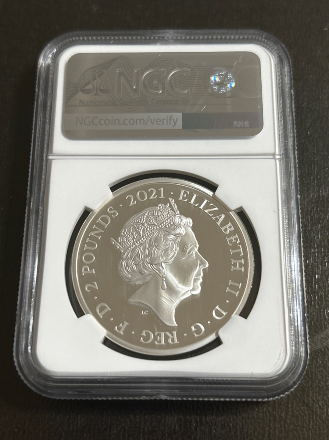 收藏联盟Quantum Auction 第201期拍卖 硬币场 英国2021年2英镑 NGC PF70UC 满分级别 首发蓝标 Mr.Men Little Miss系列 阳光小姐姐彩色精制银币 