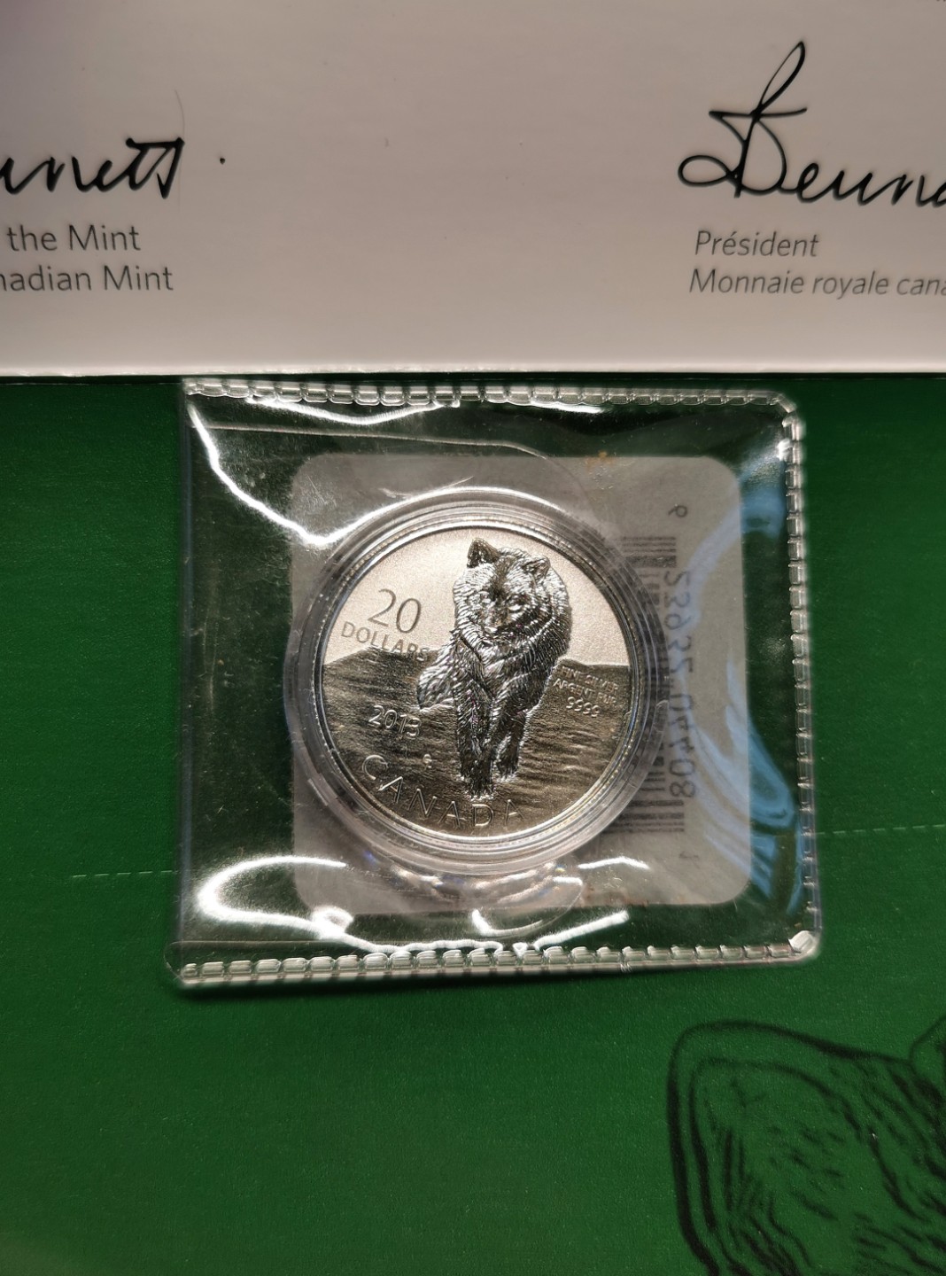 凡希社世界钱币微拍第二百十六期 加拿大野狼&超人20加元纪念银币原厂包装