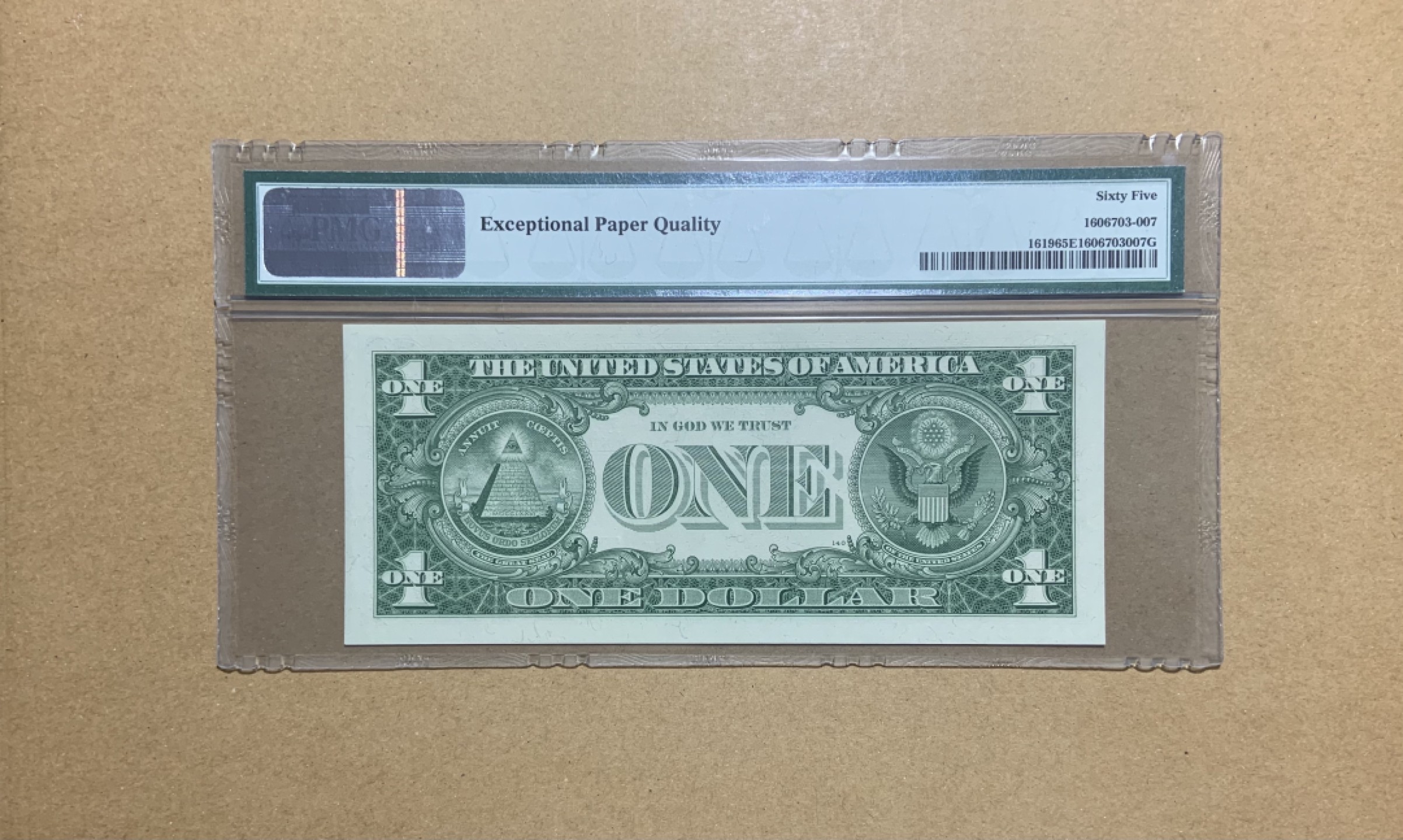 收藏联盟Quantum Auction 第200期拍卖  美国1957年1美元银币券 PMG65 