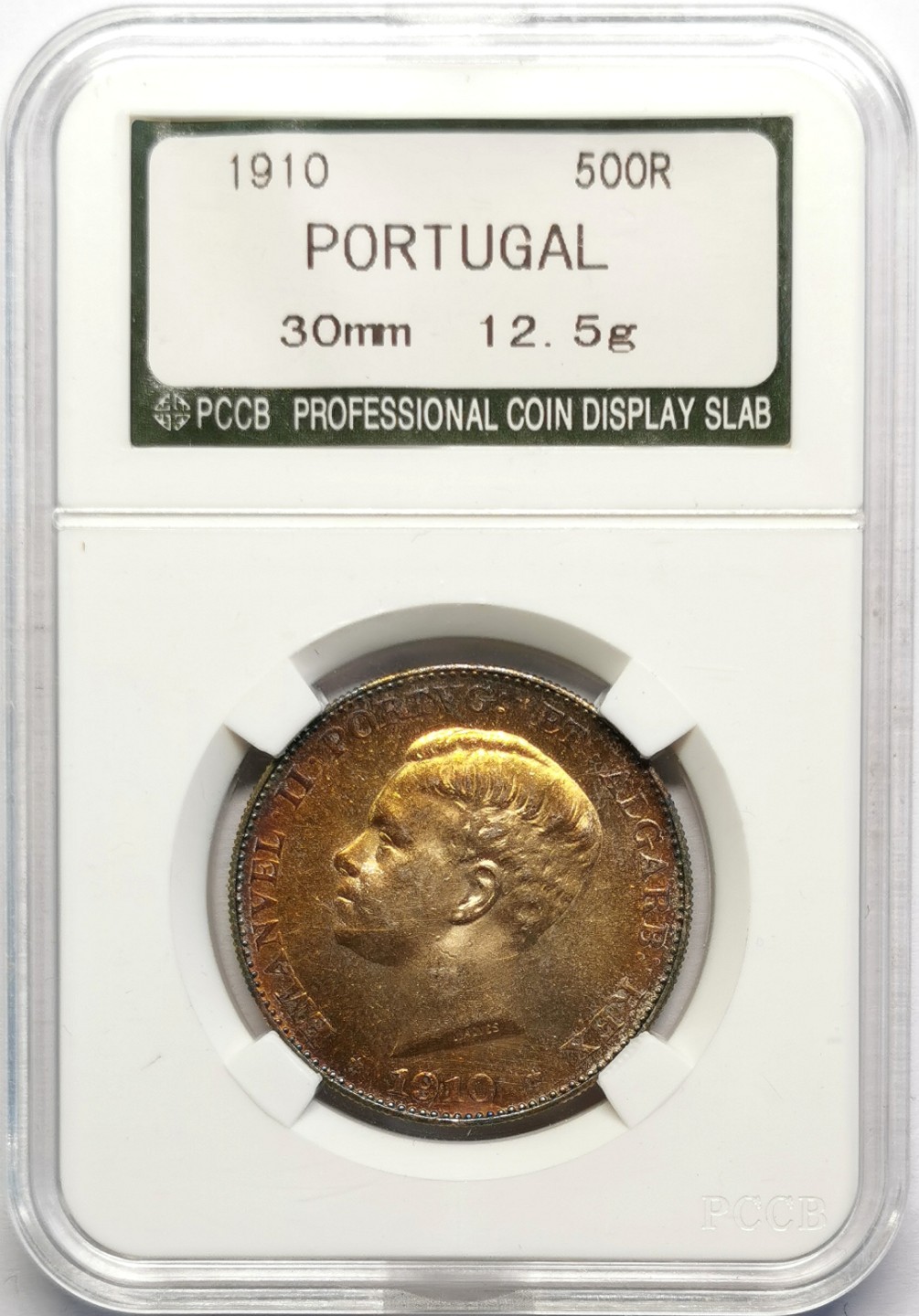 凡希社世界钱币微拍第二百十六期 1910葡萄牙半岛战争500R银币AU+
