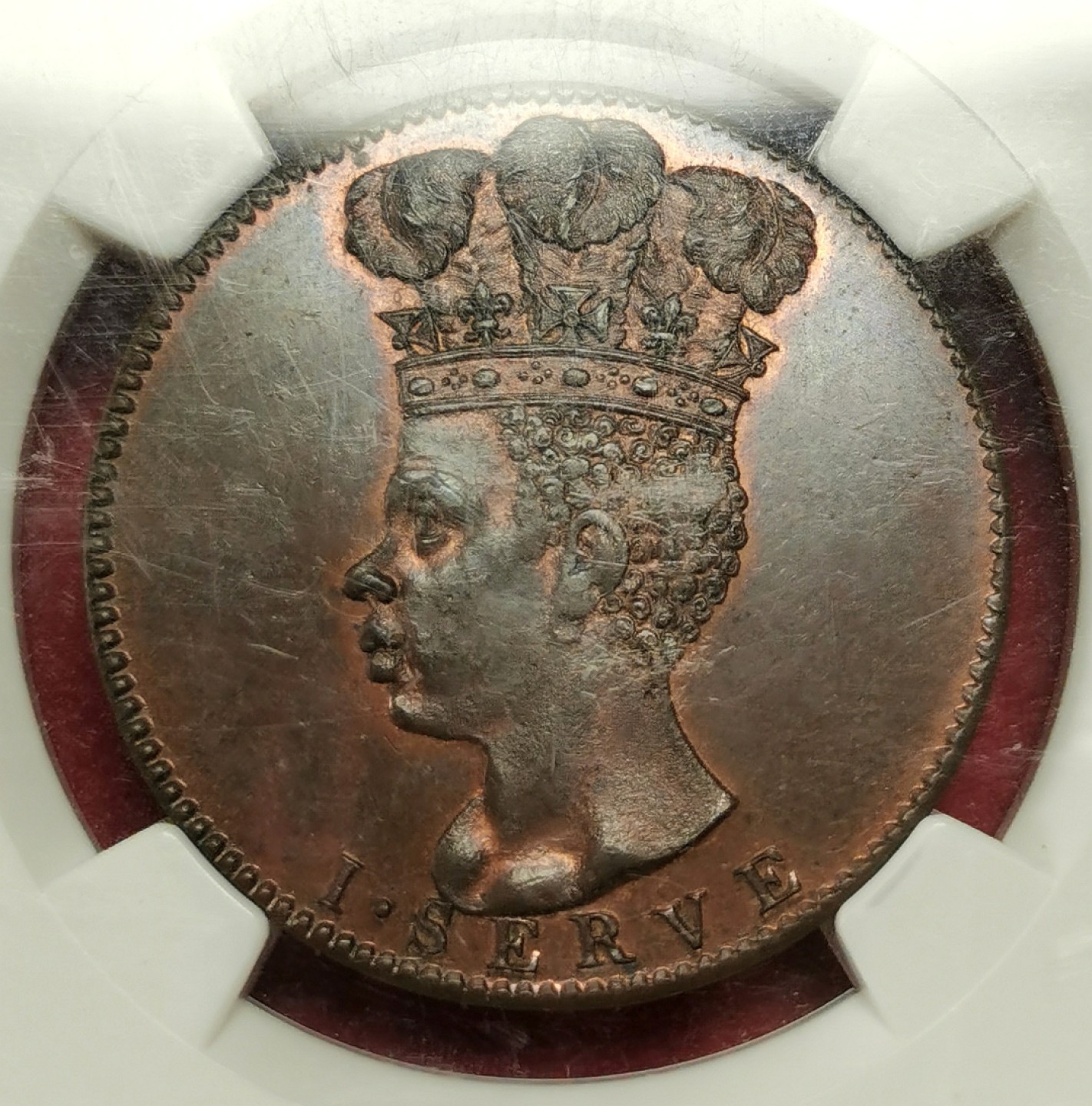 凡希社世界钱币微拍第二百十六期 1788巴巴多斯菠萝头便士大铜精铸NGC-PF64