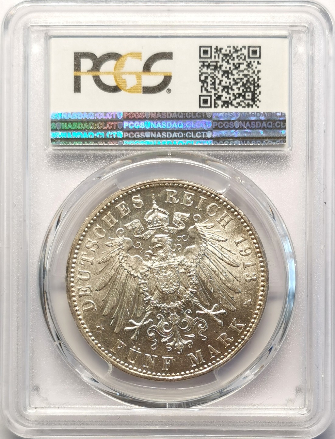 凡希社世界钱币微拍第二百十六期 1913D巴伐利亚5马克大银PCGS-MS62