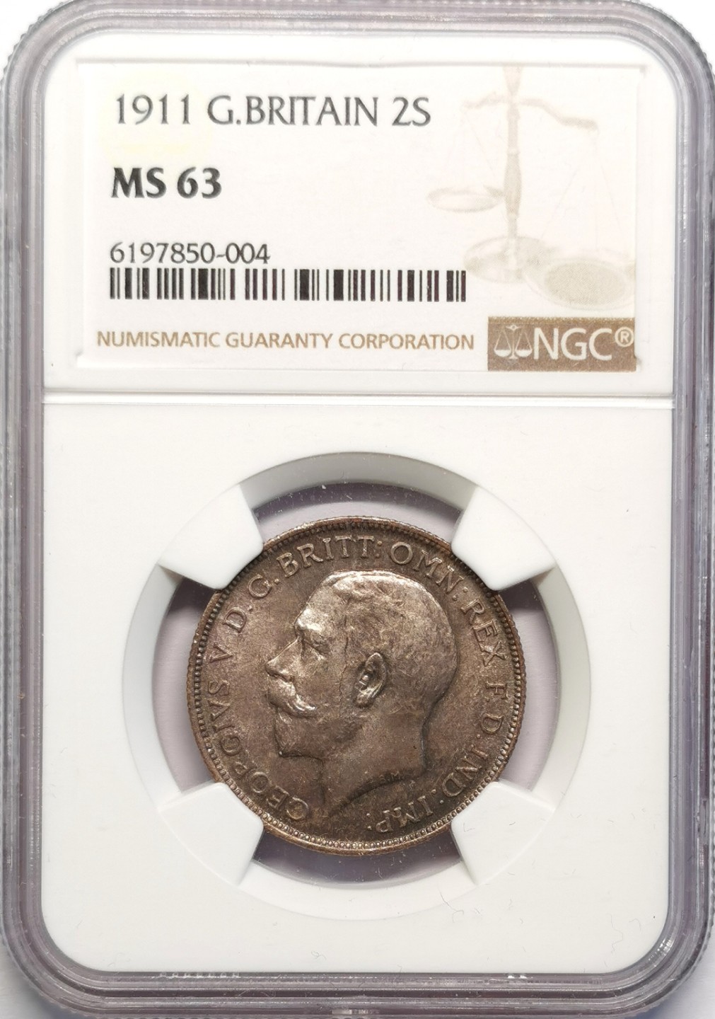 凡希社世界钱币微拍第二百十六期 1911英国乔五佛罗林NGC-MS63