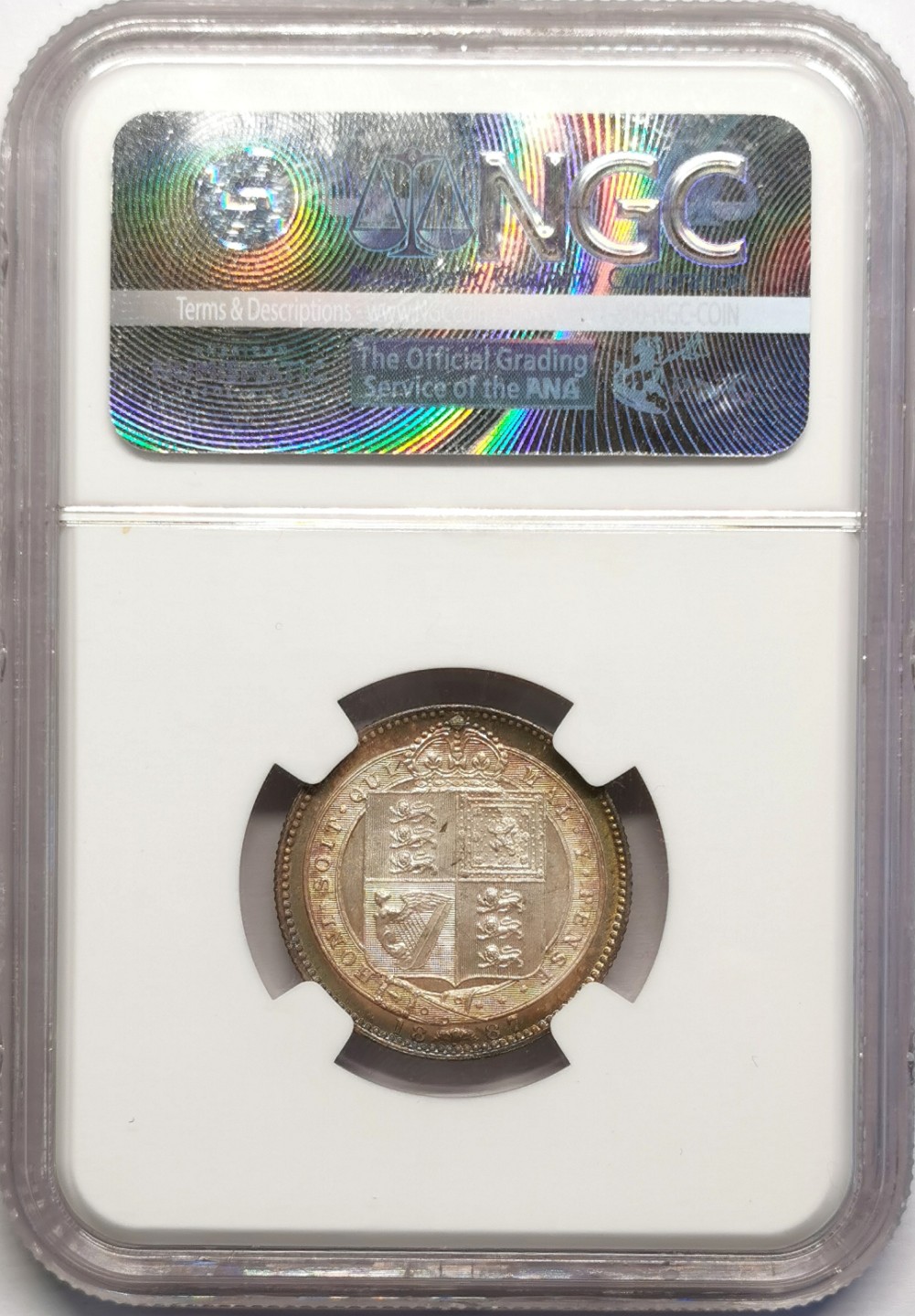 凡希社世界钱币微拍第二百十六期 1887英国老维高冠先令NGC-MS65粉光高分！