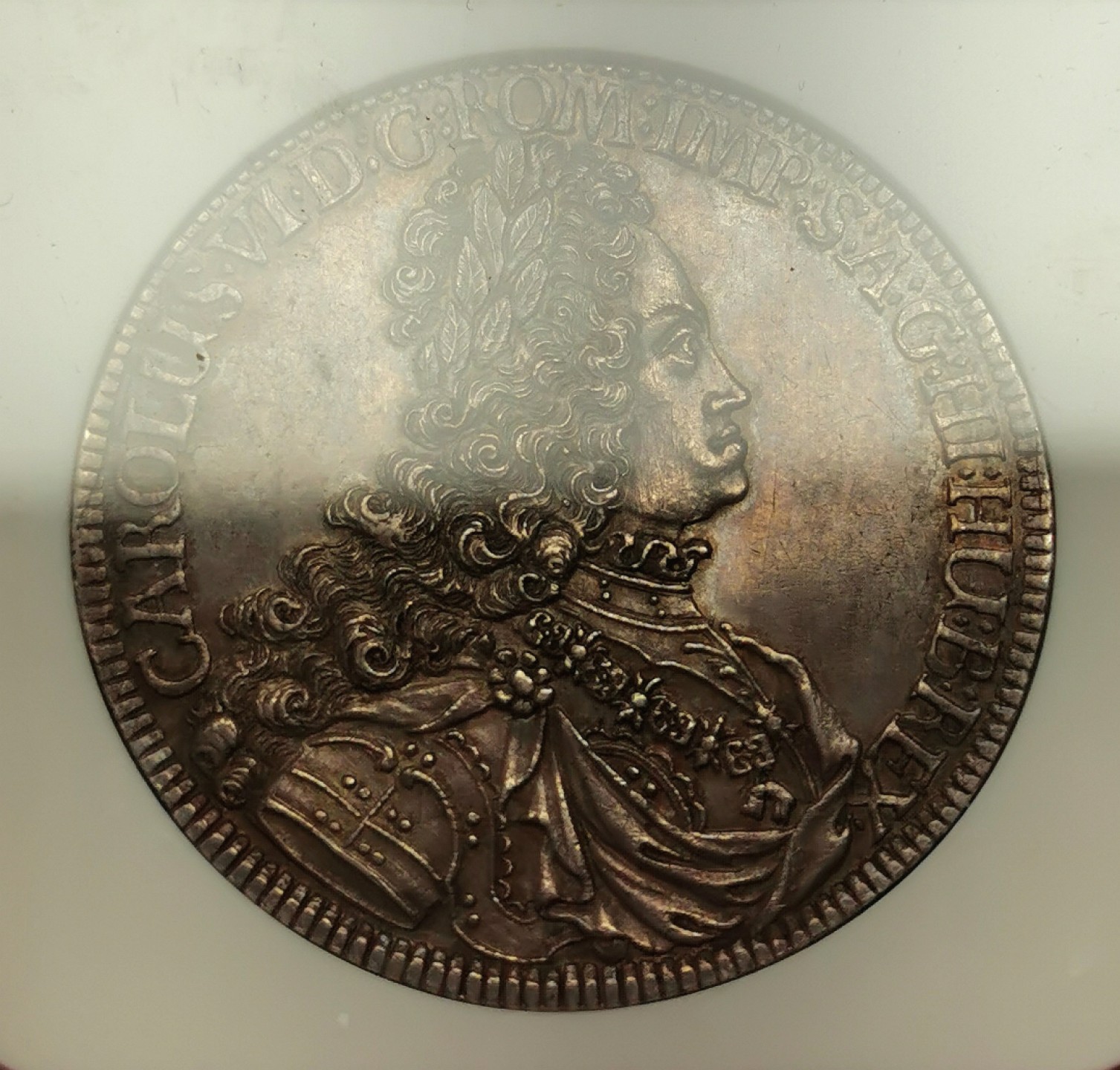 凡希社世界钱币微拍第二百十六期 荐！1721神罗查理六世泰勒大银NGC-MS63包浆醇美细节一流！