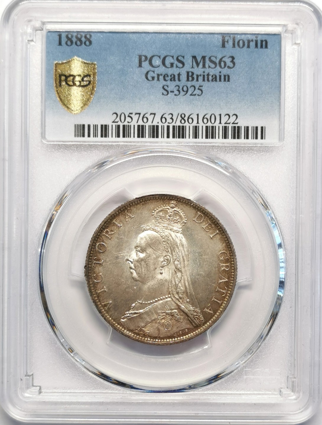 凡希社世界钱币微拍第二百十六期 1888英国老维高冠佛罗林PCGS-MS63