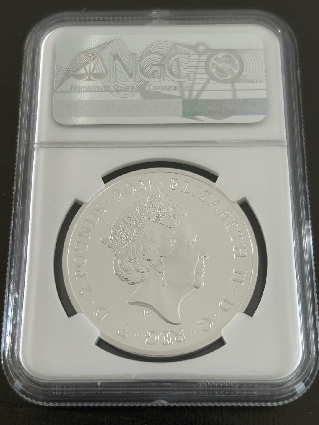 收藏联盟Quantum Auction 第199期拍卖  英国2021年2英镑   NGC PF70UC 满分级别 首发蓝标  Mr.Men Little Miss系列 开心先生 彩色精制银币