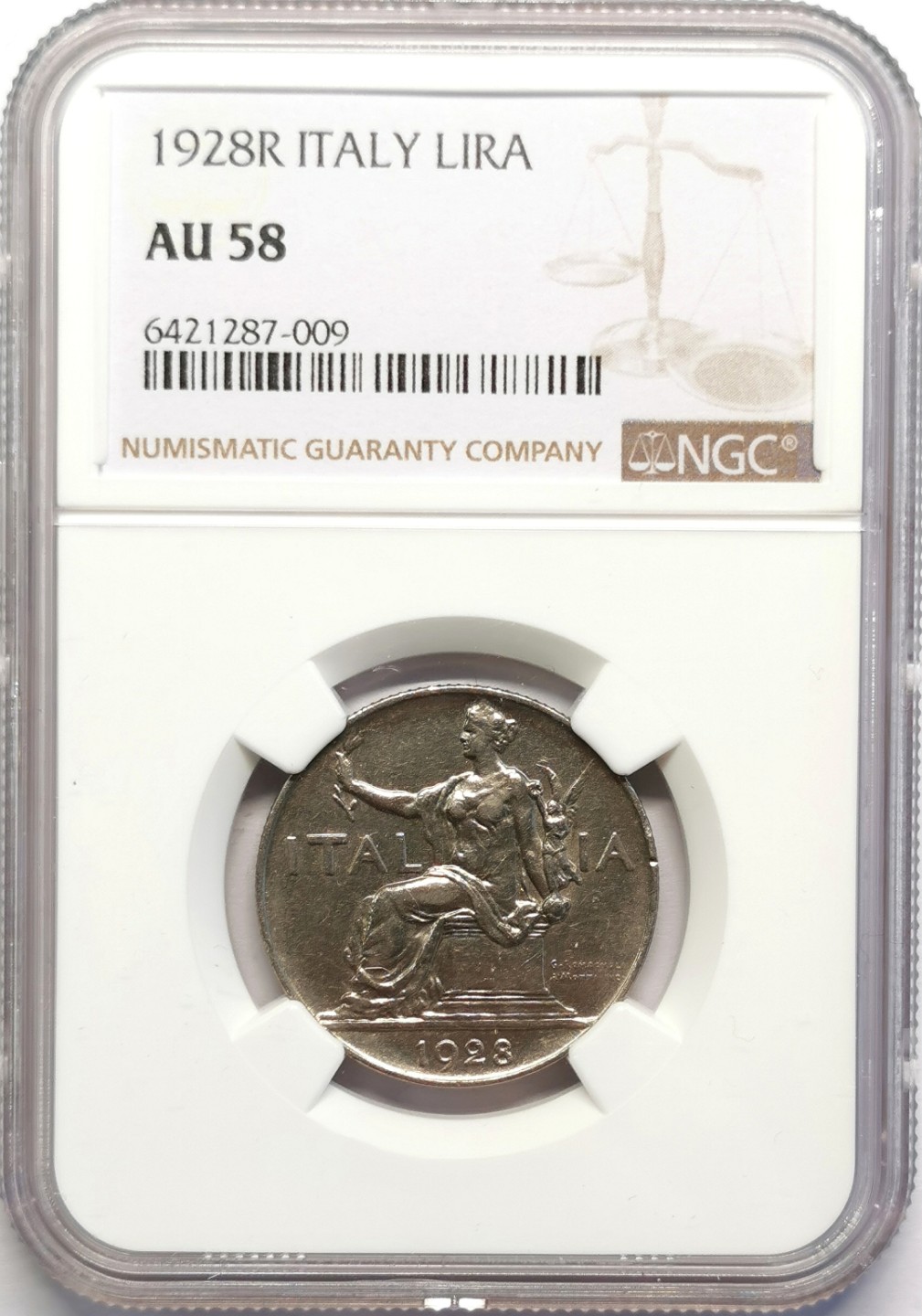 凡希社世界钱币微拍第二百十六期 1928意大利里拉镍币NGC-AU58