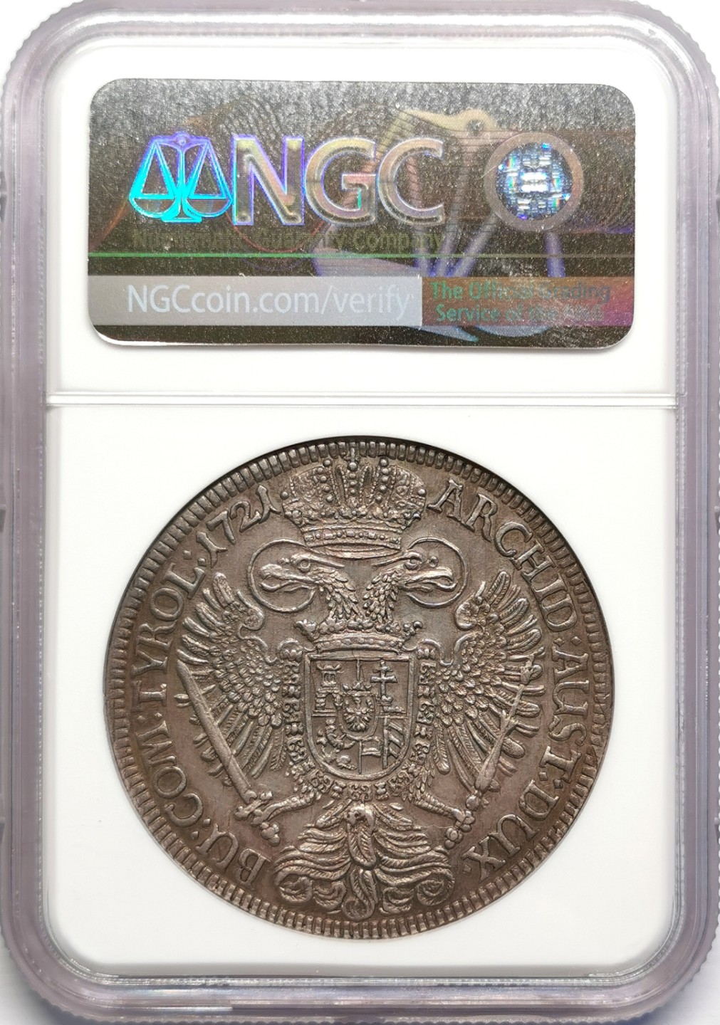 凡希社世界钱币微拍第二百十六期 荐！1721神罗查理六世泰勒大银NGC-MS63包浆醇美细节一流！