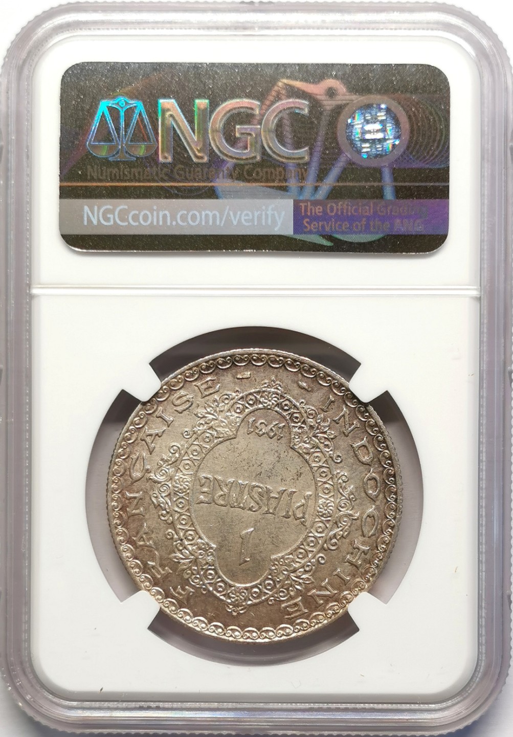 凡希社世界钱币微拍第二百十六期 1931法属印度支那女神像皮亚斯特大银NGC-UNCD实物极好！