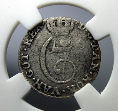 丹麦银币,1780,克里斯蒂安七世,2斯基林,18mm,1g,自打标签盒子R0411mx - 丹麦银币,1780,克里斯蒂安七世,2斯基林,18mm,1g,自打标签盒子R0411mx