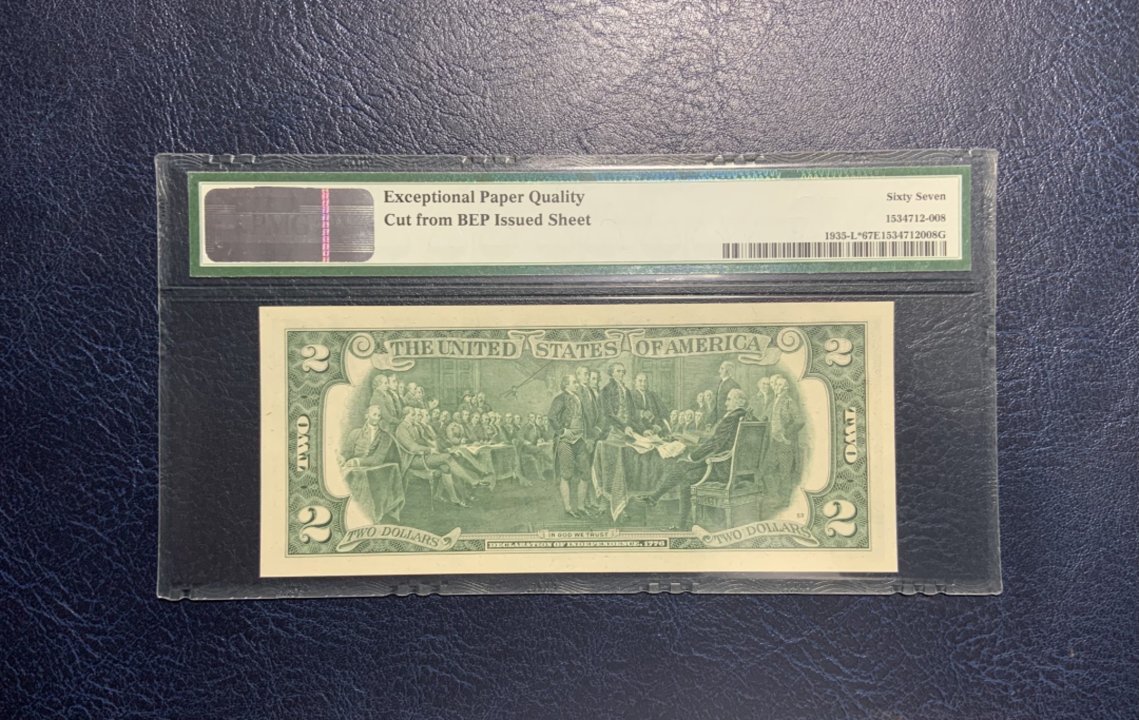 收藏联盟Quantum Auction 第200期拍卖  美国1976年联邦储备券2元 PMG67 星补号 号码无47