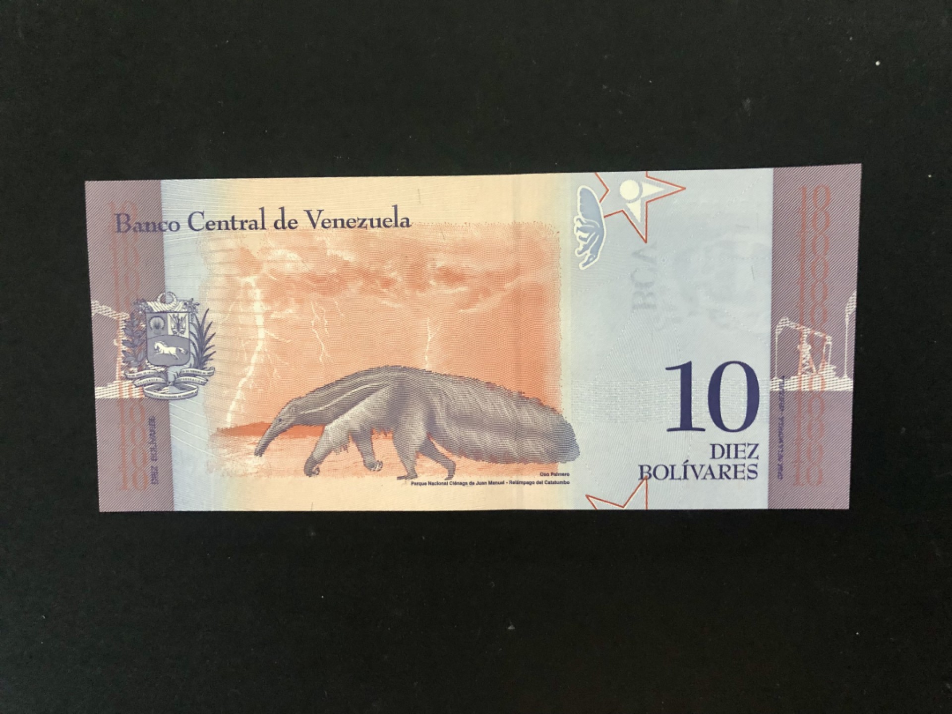 北极狼藏苑社(30)港澳台，邻国钞.裸票 94036-全新UNC 委内瑞拉10玻利瓦尔·彩虹币