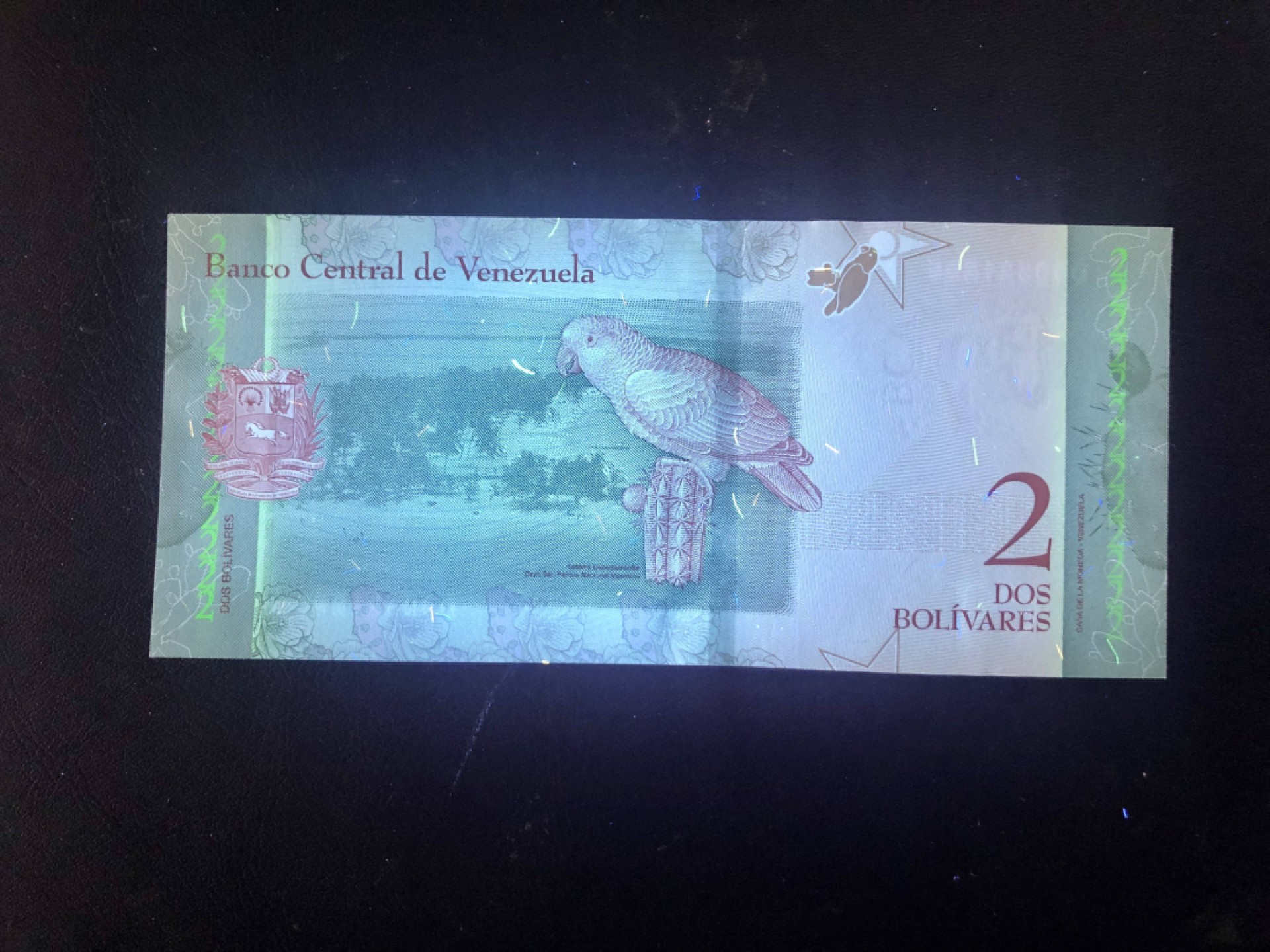 北极狼藏苑社(30)港澳台，邻国钞.裸票 94060-全新UNC 委内瑞拉2玻利瓦尔·彩虹币