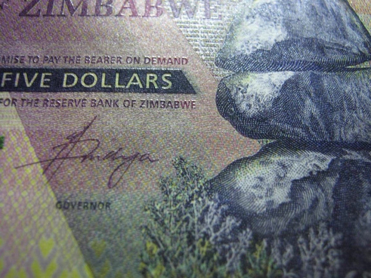 北极狼藏苑社(30)港澳台，邻国钞.裸票 94006-非洲 2019年 津巴布韦5元纸币 半塑料钞 