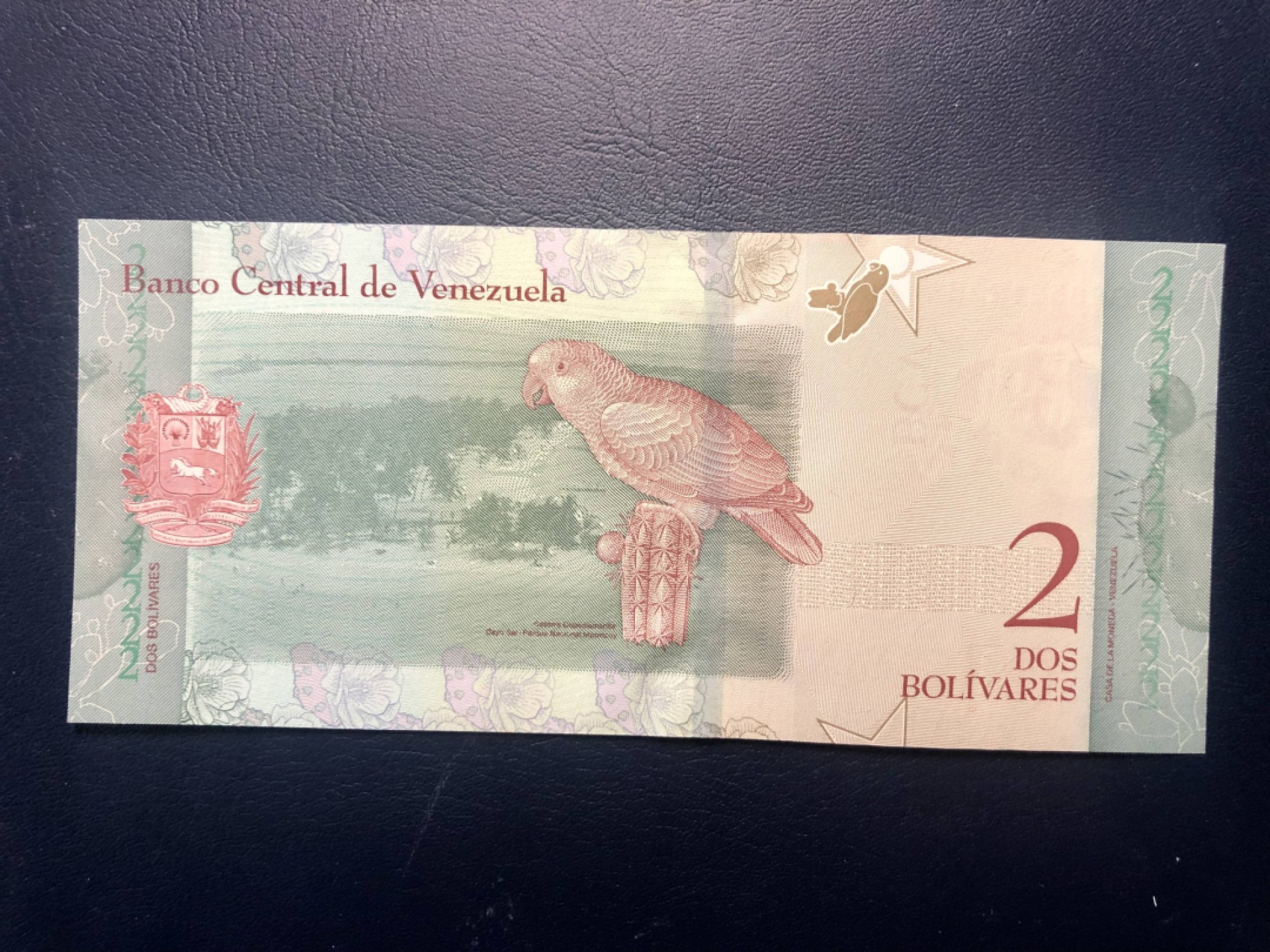 北极狼藏苑社(30)港澳台，邻国钞.裸票 94060-全新UNC 委内瑞拉2玻利瓦尔·彩虹币