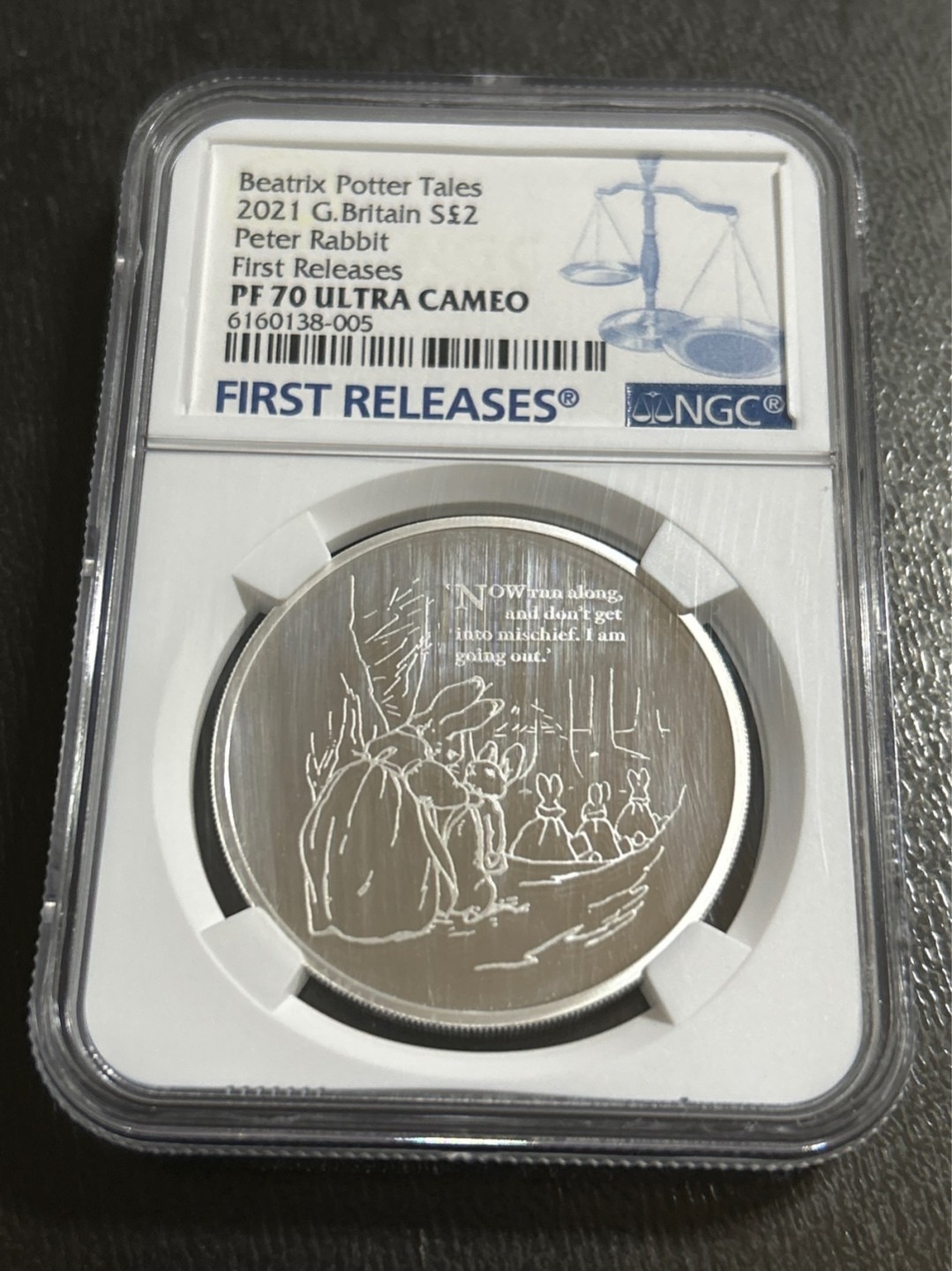 收藏联盟Quantum Auction 第201期拍卖 硬币场 英国2021年2英镑1盎司彼得兔精制银币 NGC PF70UC 原装盒证